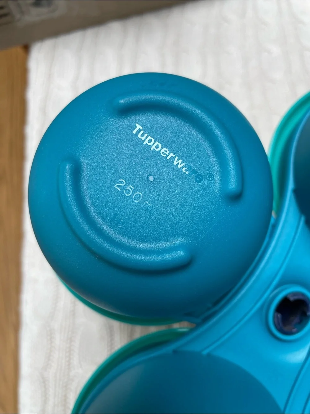 Tupperware Blossom Table 4-Bowl Condiment Server in blue and teal